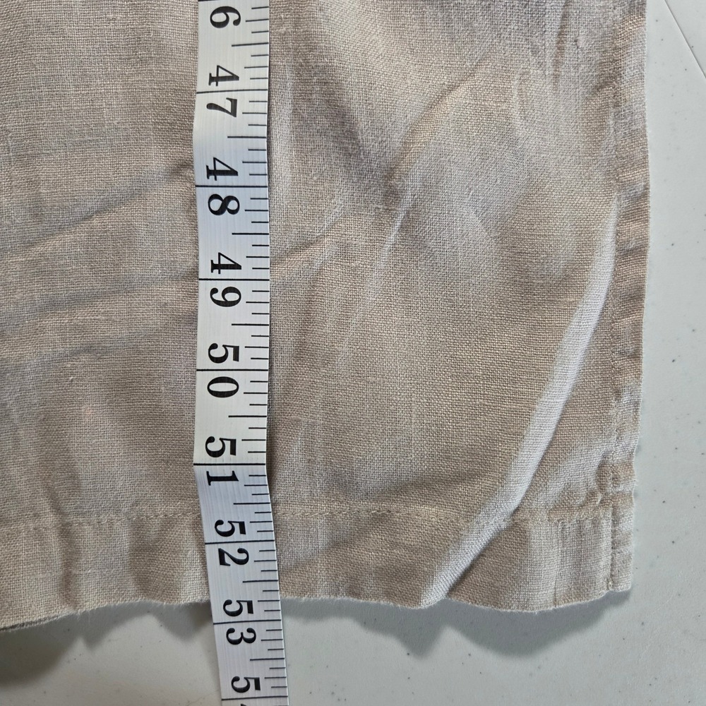 Chico's Platinum Linen Maxi Dress Oatmeal Beige Button Front Sleeveless Sz 1 Med - Picture 8 of 10